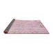 Sideview of Abstract Pink Modern Rug, abs571