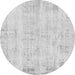 Round Machine Washable Abstract Gray Modern Rug, wshabs571gry