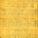 Square Machine Washable Abstract Yellow Modern Rug, wshabs571yw