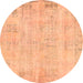 Round Abstract Orange Modern Rug, abs571org