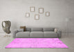 Machine Washable Abstract Pink Modern Rug in a Living Room, wshabs571pnk