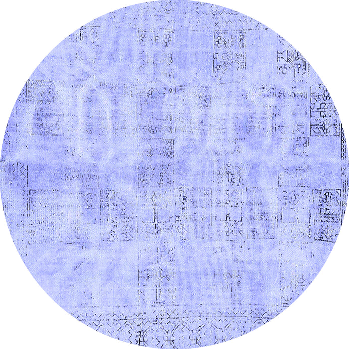 Round Abstract Blue Modern Rug, abs571blu