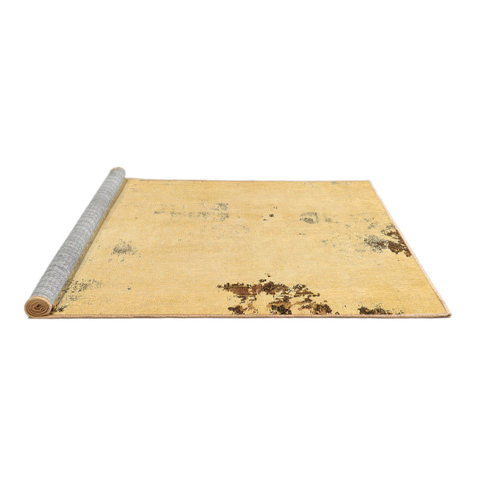 Sideview of Machine Washable Abstract Brown Modern Rug, wshabs572brn