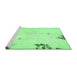 Sideview of Machine Washable Abstract Emerald Green Modern Area Rugs, wshabs572emgrn