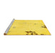 Sideview of Machine Washable Abstract Yellow Modern Rug, wshabs572yw