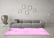 Machine Washable Abstract Pink Modern Rug in a Living Room, wshabs572pnk