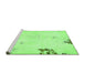 Sideview of Machine Washable Abstract Green Modern Area Rugs, wshabs572grn