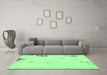 Machine Washable Abstract Emerald Green Modern Area Rugs in a Living Room,, wshabs572emgrn