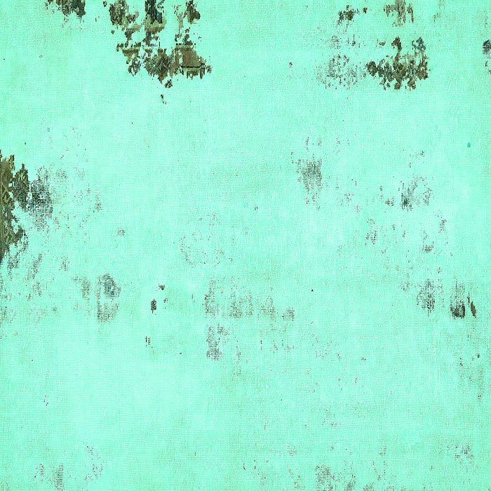 Square Abstract Turquoise Modern Rug, abs572turq