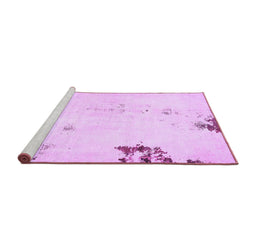 Sideview of Machine Washable Abstract Purple Modern Area Rugs, wshabs572pur