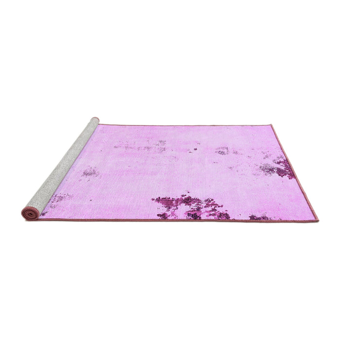 Sideview of Machine Washable Abstract Purple Modern Area Rugs, wshabs572pur