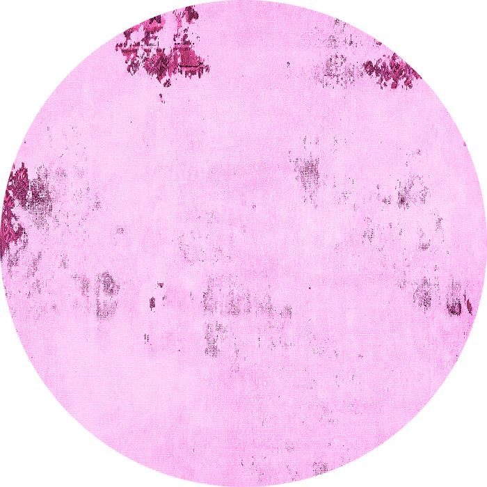 Round Abstract Pink Modern Rug, abs572pnk