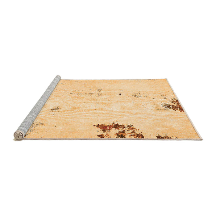 Sideview of Machine Washable Abstract Orange Modern Area Rugs, wshabs572org