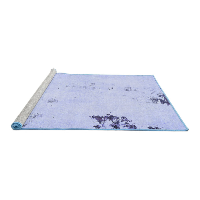Sideview of Machine Washable Abstract Blue Modern Rug, wshabs572blu
