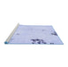 Sideview of Machine Washable Abstract Blue Modern Rug, wshabs572blu