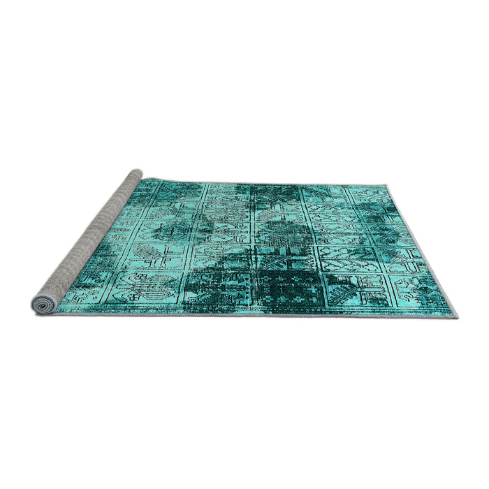 Sideview of Machine Washable Abstract Light Blue Modern Rug, wshabs573lblu