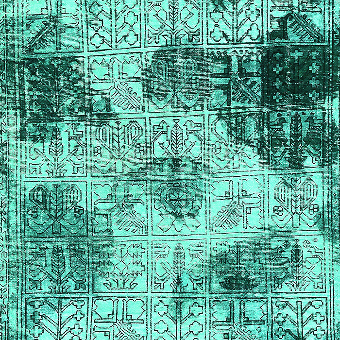 Machine Washable Abstract Turquoise Modern Area Rugs, wshabs573turq