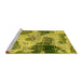 Sideview of Machine Washable Abstract Yellow Modern Rug, wshabs573yw