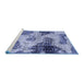 Sideview of Machine Washable Abstract Blue Modern Rug, wshabs573blu