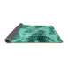 Sideview of Abstract Turquoise Modern Rug, abs573turq