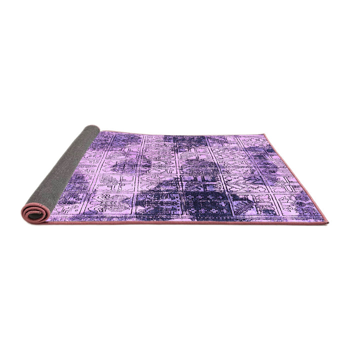 Sideview of Abstract Purple Modern Rug, abs573pur