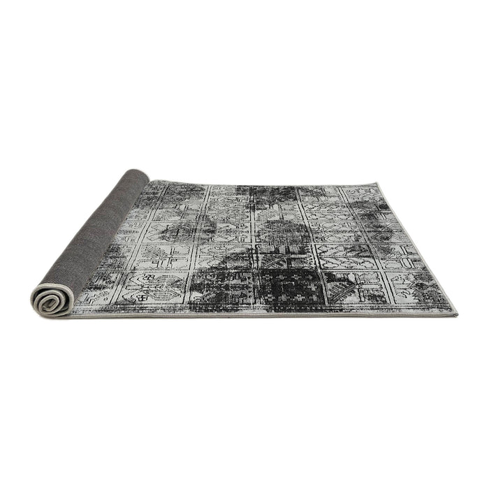 Sideview of Abstract Gray Modern Rug, abs573gry