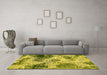 Machine Washable Abstract Yellow Modern Rug in a Living Room, wshabs573yw