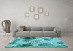 Machine Washable Abstract Light Blue Modern Rug in a Living Room, wshabs573lblu