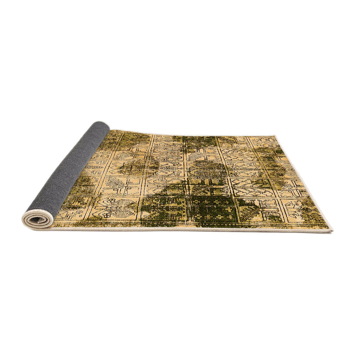 Sideview of Abstract Orange Modern Rug, abs573org