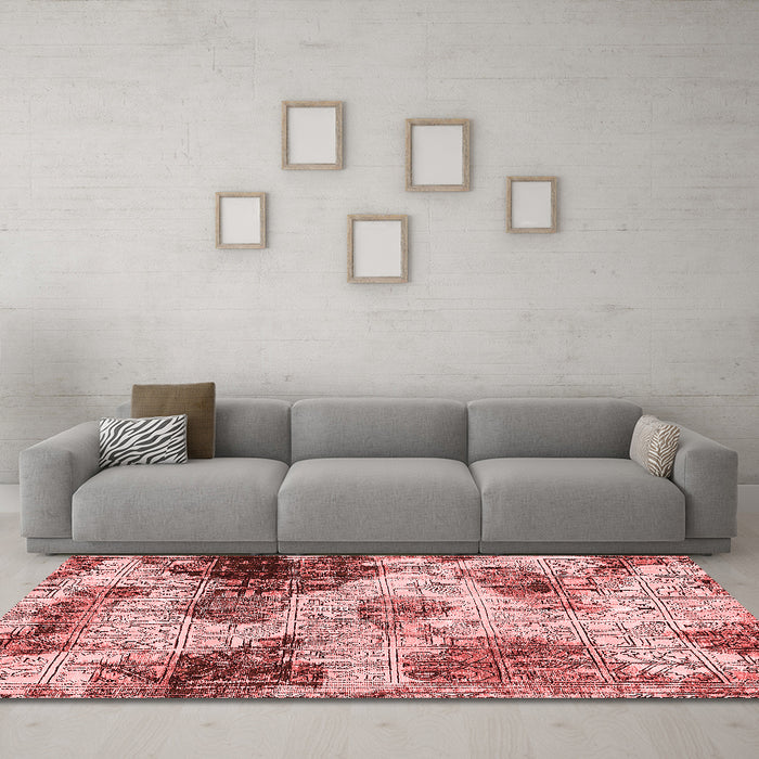 Modern Red Washable Rugs