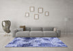 Machine Washable Abstract Blue Modern Rug in a Living Room, wshabs573blu