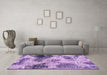 Machine Washable Abstract Purple Modern Area Rugs in a Living Room, wshabs573pur