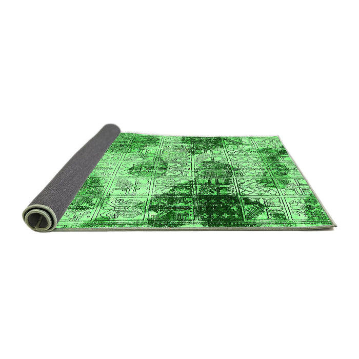 Sideview of Abstract Green Modern Rug, abs573grn