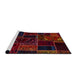 Sideview of Machine Washable Abstract Vermilion Red Rug, wshabs574