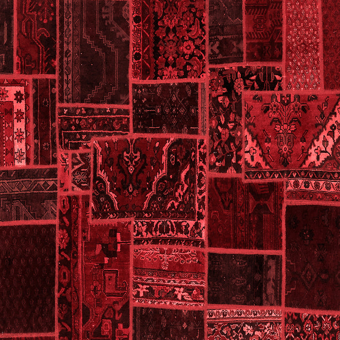 Patchwork Red Transitional Rug, abs574red