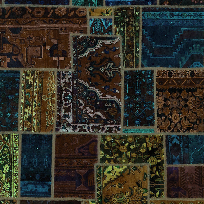 Patchwork Turquoise Transitional Rug, abs574turq