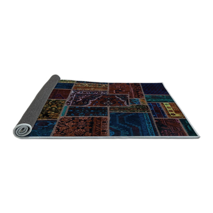 Sideview of Patchwork Light Blue Transitional Rug, abs574lblu