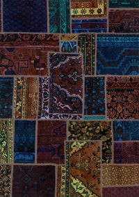 Patchwork Light Blue Transitional Rug, abs574lblu