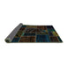 Sideview of Patchwork Turquoise Transitional Rug, abs574turq