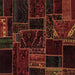 Square Patchwork Brown Transitional Rug, abs574brn