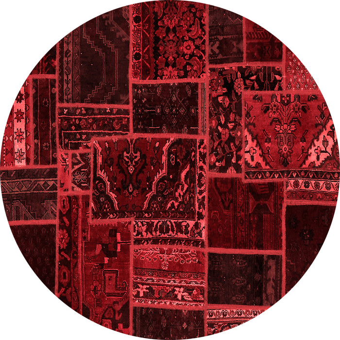 Machine Washable Patchwork Red Transitional Rug, wshabs574red