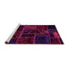 Sideview of Machine Washable Patchwork Pink Transitional Rug, wshabs574pnk