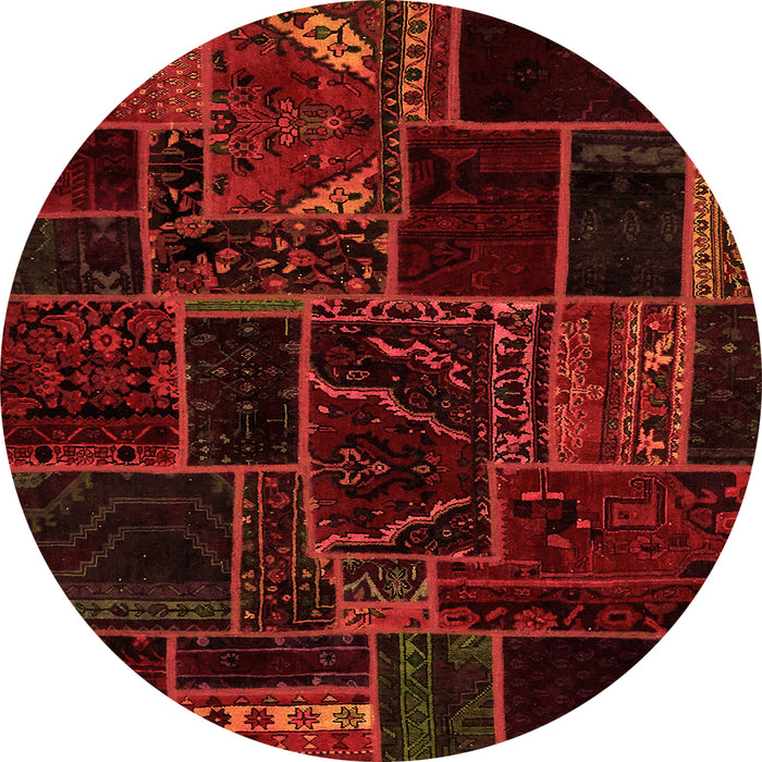 Round Patchwork Orange Transitional Rug, abs574org
