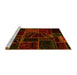 Sideview of Machine Washable Patchwork Yellow Transitional Rug, wshabs574yw