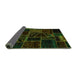 Sideview of Patchwork Green Transitional Rug, abs574grn