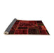 Sideview of Patchwork Orange Transitional Rug, abs574org