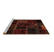 Sideview of Machine Washable Patchwork Brown Transitional Rug, wshabs574brn