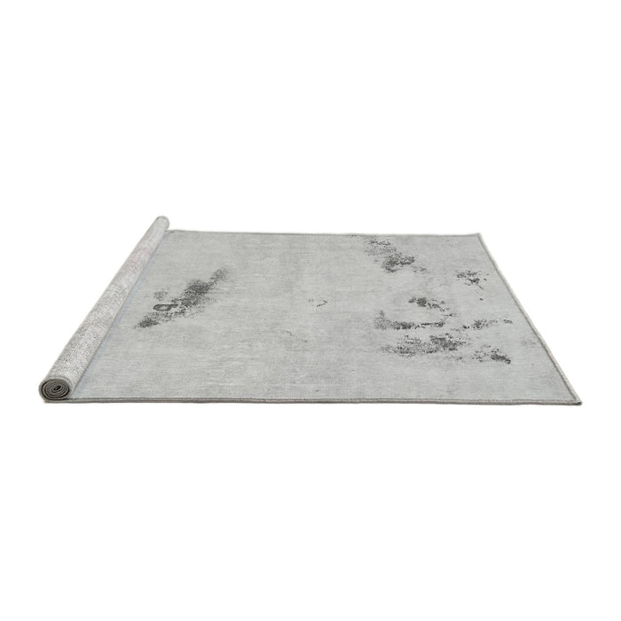Sideview of Machine Washable Abstract Gray Modern Rug, wshabs575gry