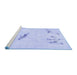 Sideview of Machine Washable Abstract Blue Modern Rug, wshabs575blu