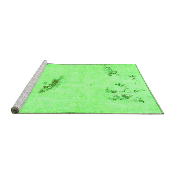 Sideview of Machine Washable Abstract Green Modern Area Rugs, wshabs575grn